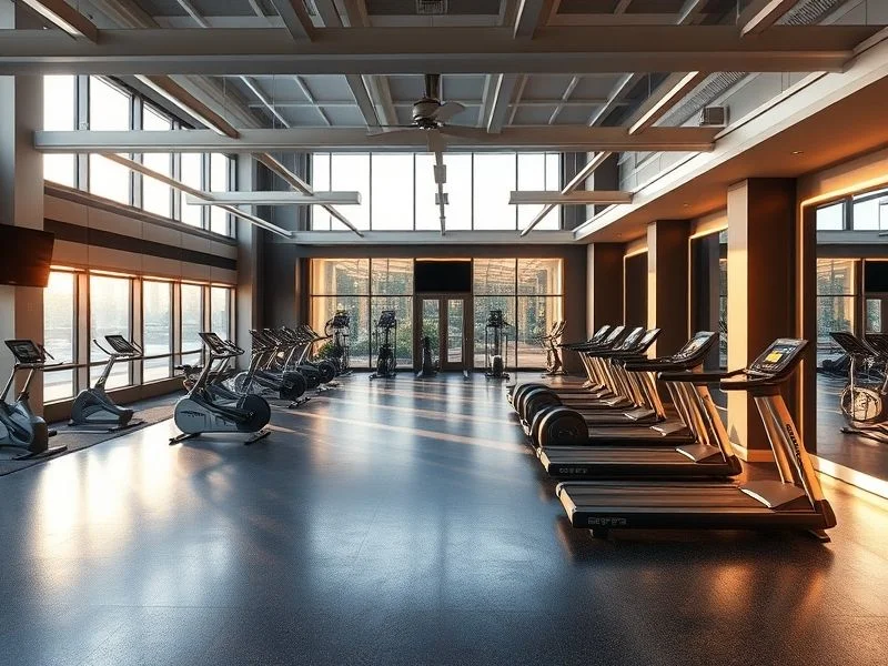 Pristine modern gym interior